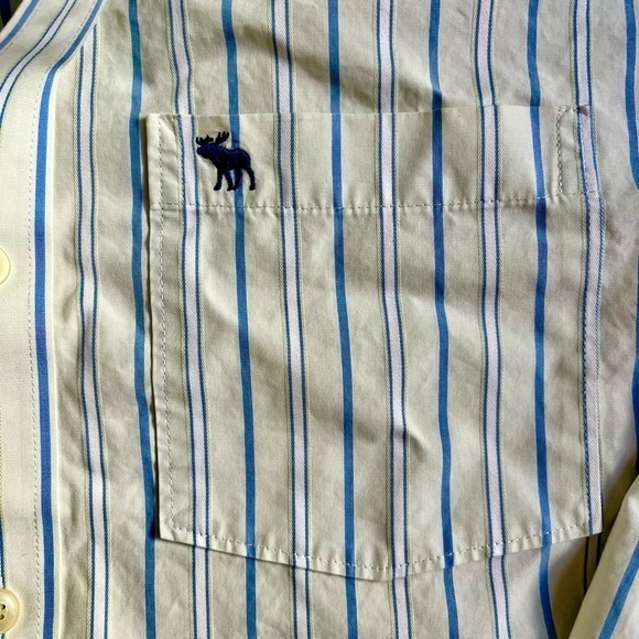 Abercrombie Fitch Shirt Mens XL ButtonUp Muscle Long Sleeve 100% Cotton EXCELENT - Picture 4 of 5